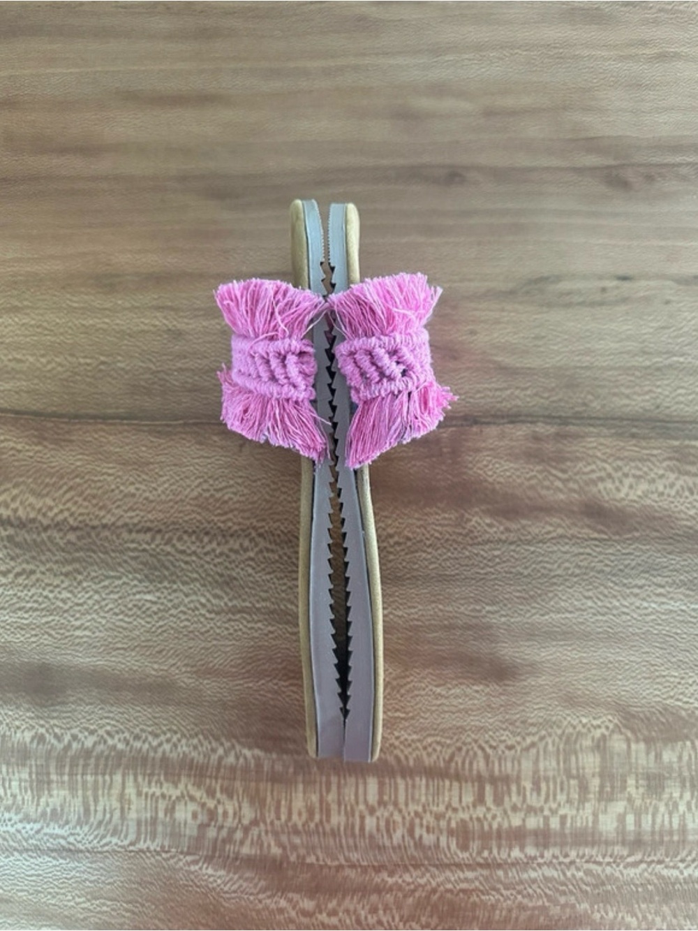 Pink Fringe Slide Sandals Boho Women | Size: 8 - Picture 5 of 11